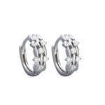 Sterling silver hoop earrings with floral design from the Bloom collection