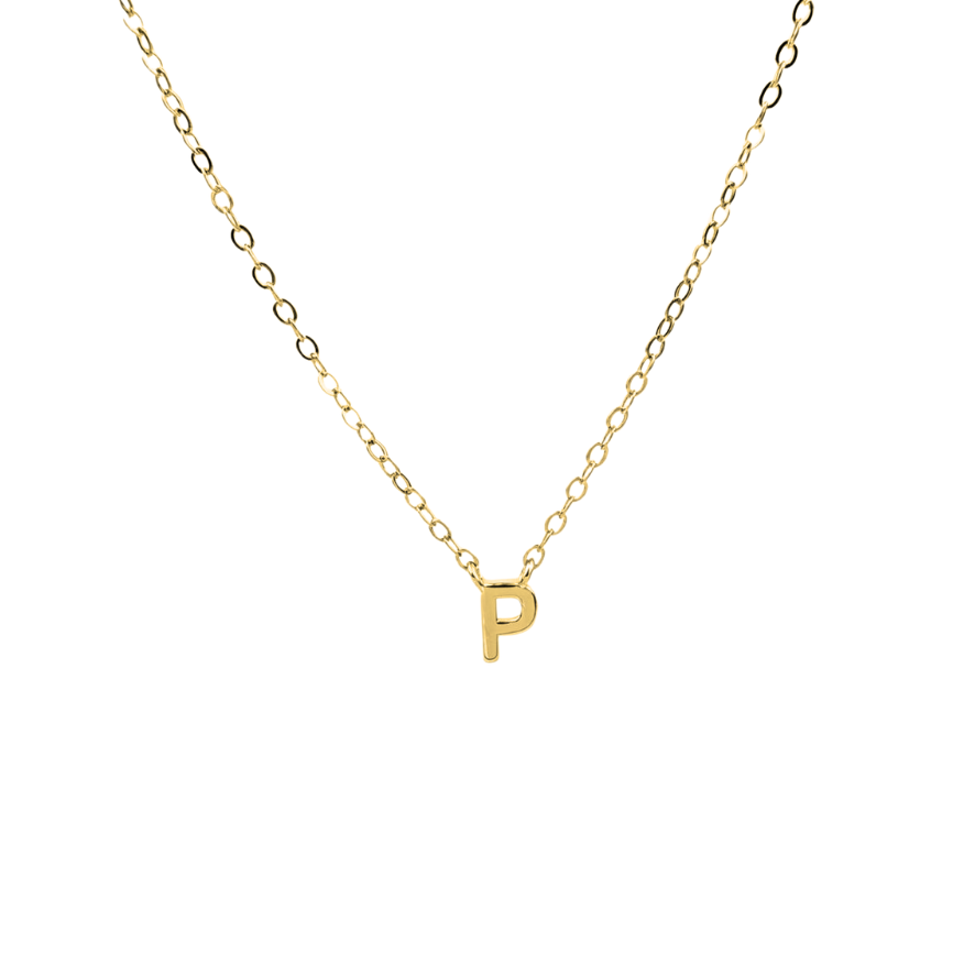 Petite Letter Necklace - 14K Gold Vermeil