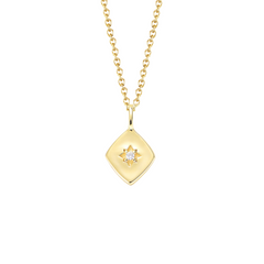 14K gold-plated Altair necklace with a central pendant detail