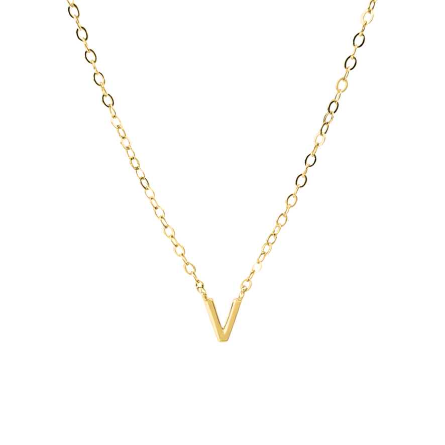 Petite Letter Necklace - 14K Gold Vermeil