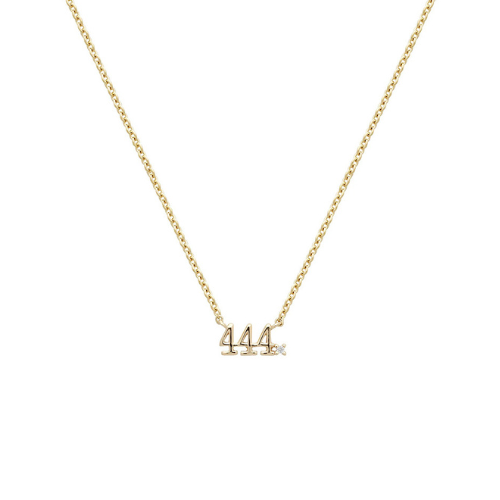 14K gold-plated necklace with the number 444 pendant