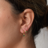 Aglow Green Hoops - 14k Gold Plating