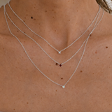 Petite Birthstone Necklace - Sterling Silver