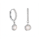 Annabelle Pearl Hoops - Sterling Silver