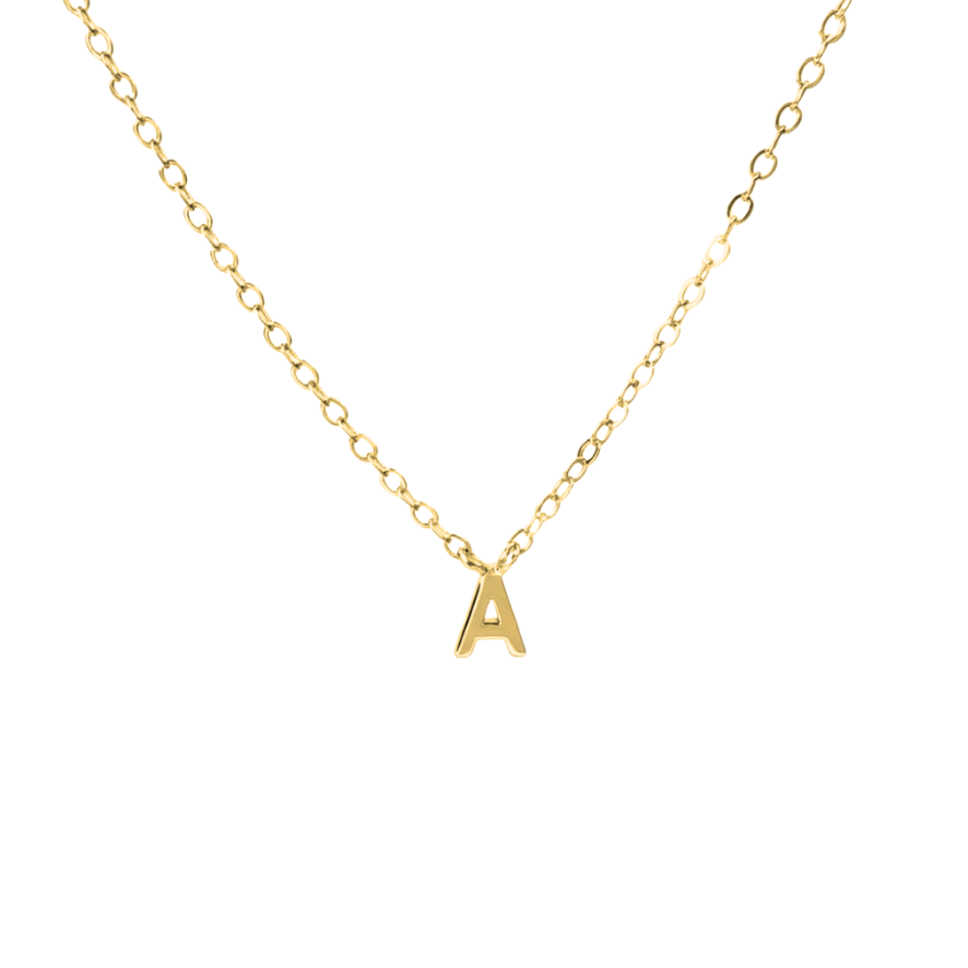 Petite Letter Necklace - 14K Gold Vermeil