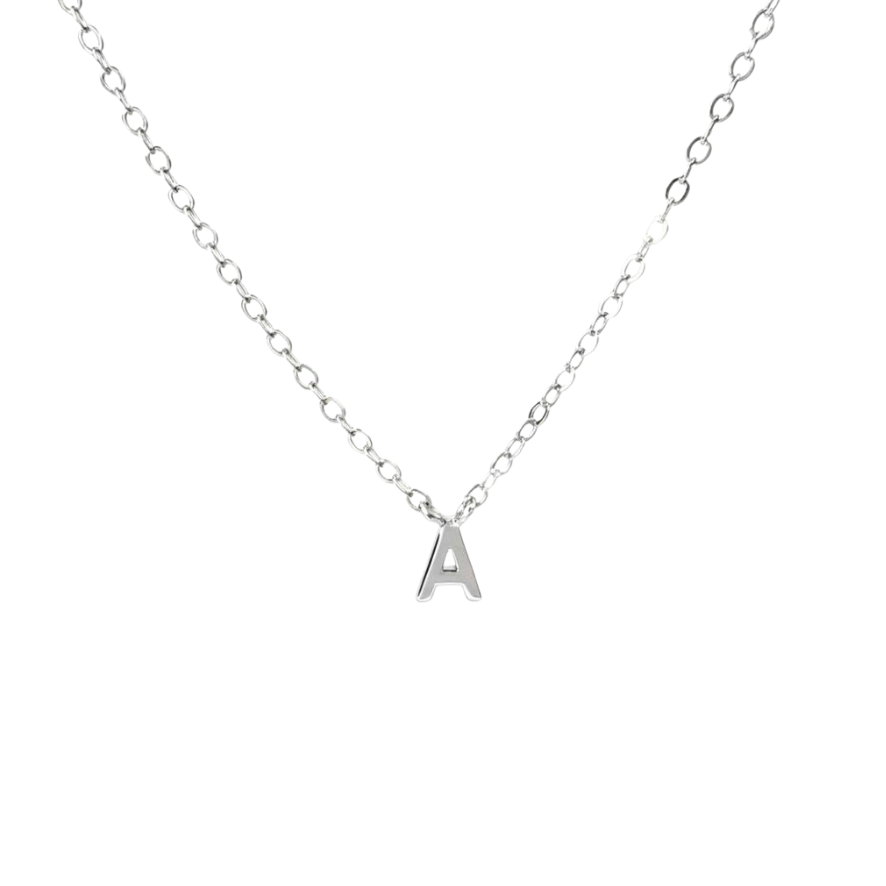 Petite Letter Necklace - Sterling Silver