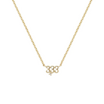 14K gold-plated necklace featuring the number 333 as a charm