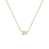 14K gold-plated necklace featuring the number 333 as a charm