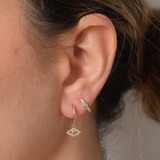 Evil Eye Hoops - 14K Gold Plated