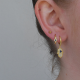 Protective Hamsa Hoops - 14K Gold Plated