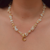 Shell Initial Necklace - 14K Stainless Steel