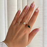 Emerald Vanessa Ring - 18K Gold Plated