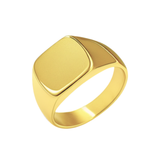 Square Signet Ring - Stainless Steel 18K Gold Plated