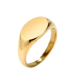 Oval Signet Ring - Stainless Steel 18K Gold Plated