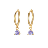 Aglow Purple Hoops - 14K Gold Plated
