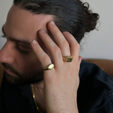 Oval Signet Ring - Stainless Steel 18K Gold Plated