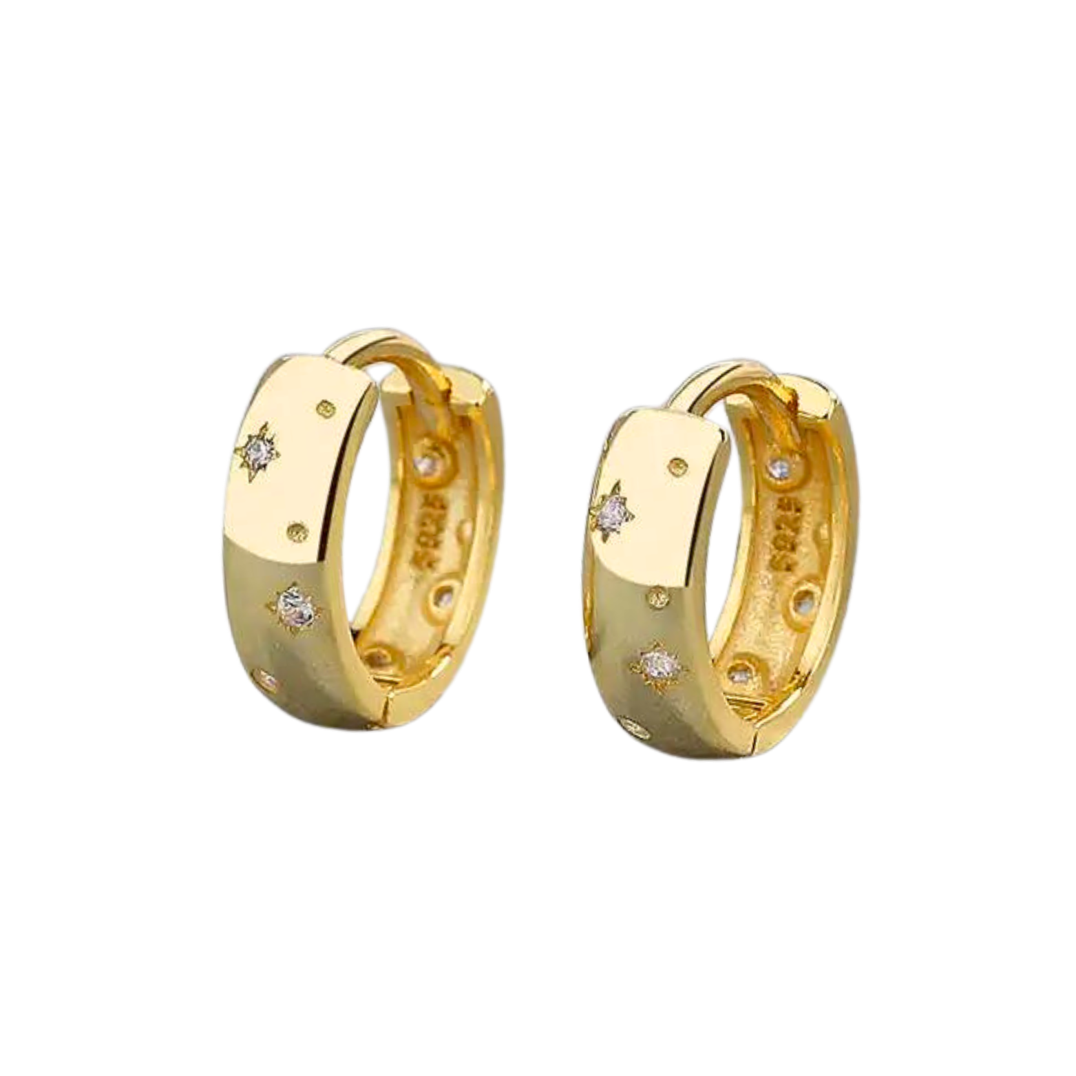 A pair of 14K gold plated Este Hoops earrings