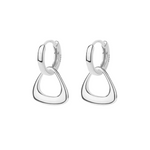 Sterling silver Athena Hoops with a geometric design