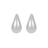 Sterling silver teardrop stud earrings on a white background