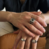 Mens Bar Signet Ring - Stainless Steel