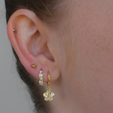 Flower Hoops - 14K Gold Plated