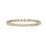 Elegant 14K gold plated Baguette Tennis Bracelet with baguette-cut diamonds showcased