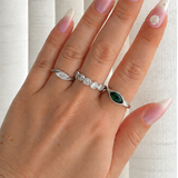 Emerald Vanessa Ring - Stainless Steel