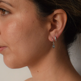 Diamond Hoops - Sterling Silver