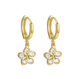 Flower Hoops - 14K Gold Plated