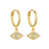 Evil Eye Hoops - 14K Gold Plated