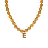 Yellow Aventurine Initial Necklace - 14K Stainless Steel