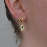 Protective Hamsa Hoops - 14K Gold Plated