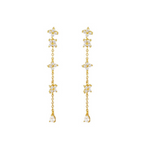 Close-up of Jasmine Studs with 14K gold plating and intricate design