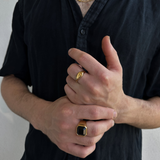 Oval Signet Ring - Stainless Steel 18K Gold Plated