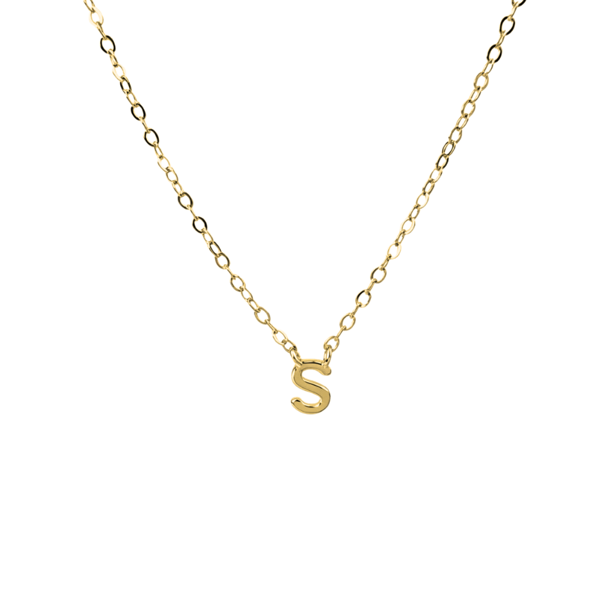 Petite Letter Necklace - 14K Gold Vermeil