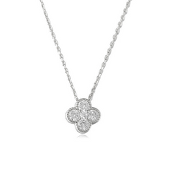 Sterling silver clover-shaped pendant on a chain