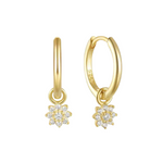 14K gold-plated hoop earrings with daisy design