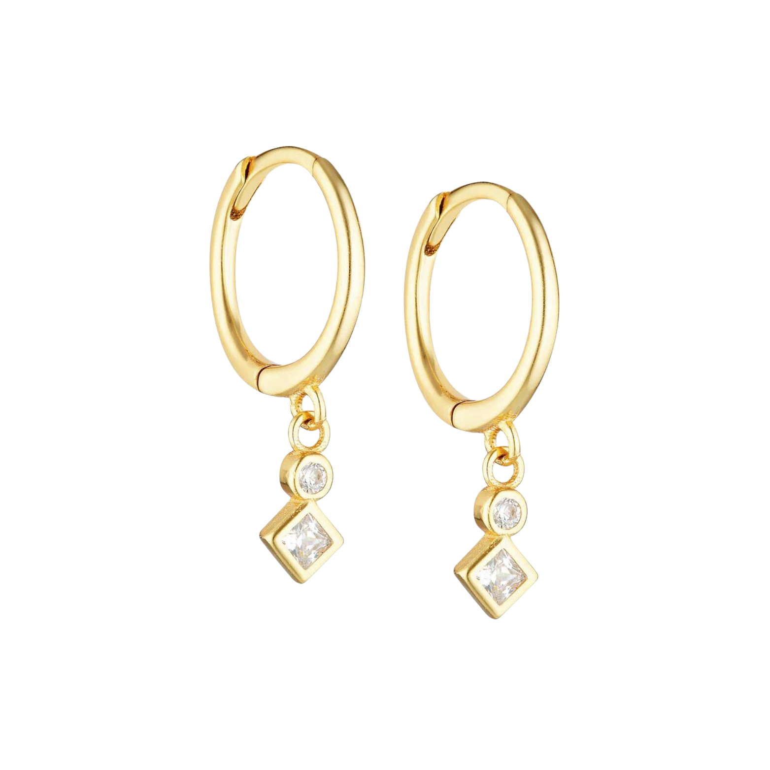 A pair of 14K gold-plated Grace Hoops without embellishments