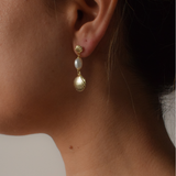 Ariel Pearl & Shell Earrings - 14K Gold Plated