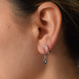 Diamond Hoops - Sterling Silver