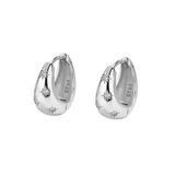 Sterling silver Orali hoop earrings with star details