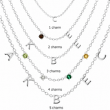 Petite Multi Charm Necklace - Sterling Silver