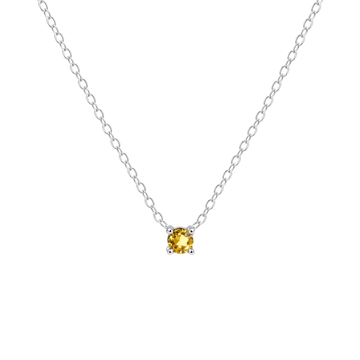 Petite Birthstone Necklace - Sterling Silver