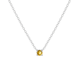 Petite Birthstone Necklace - Sterling Silver