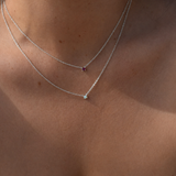 Petite Birthstone Necklace - Sterling Silver