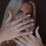 Valerie Ribbed Ring - 18K Gold Plated Stainless Steel
