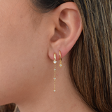 Phoebe Drop Hoops - 14K Gold Plated