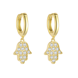 Hamsa Hand Hoops - 14K Gold Plated