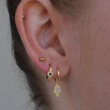 Hamsa Hand Hoops - 14K Gold Plated