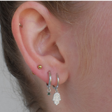 Hamsa Hand Hoops - Sterling Silver